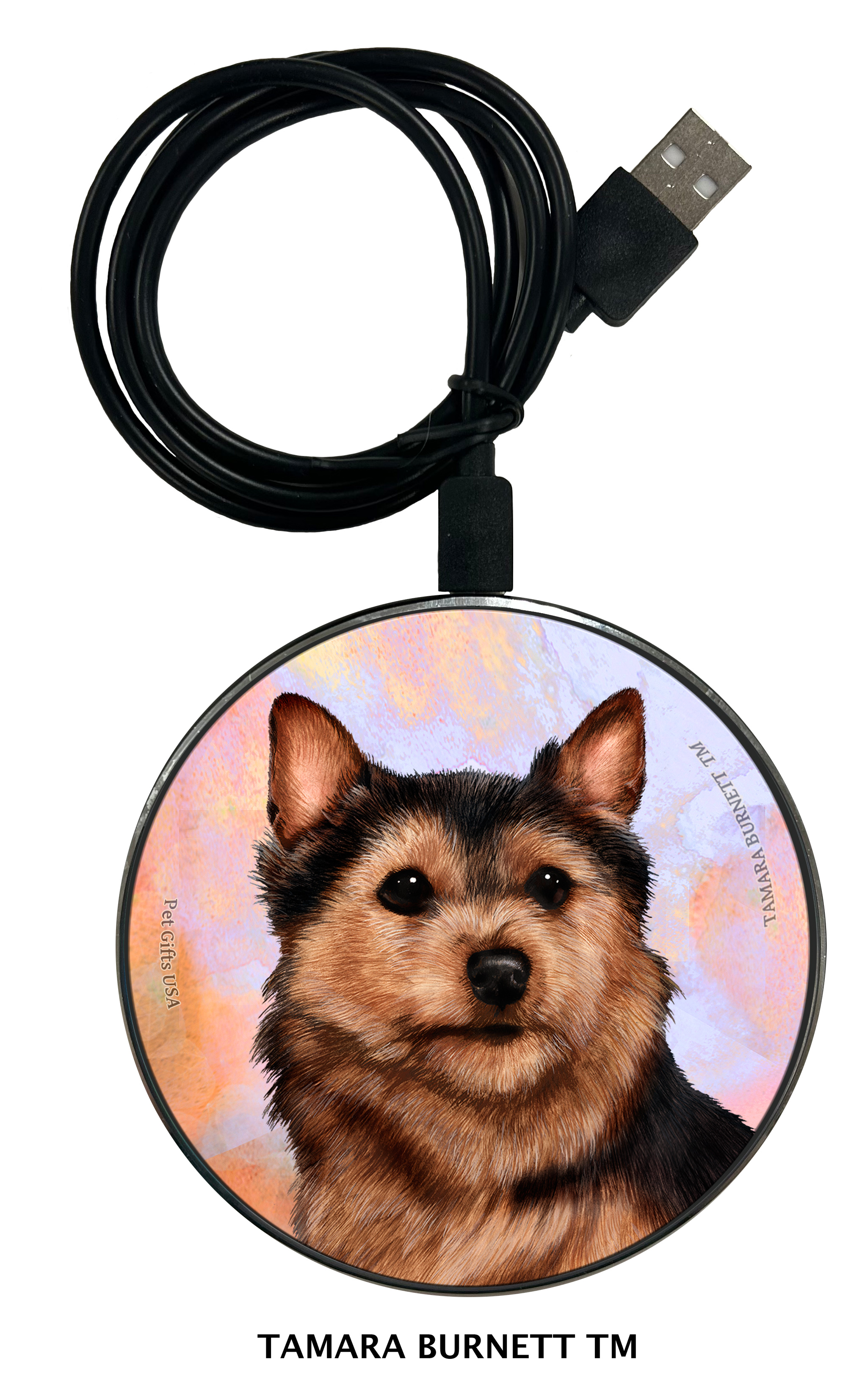 An image of product 29911 - Norwich Terrier Black and Tan - Zoomies Phone Charger